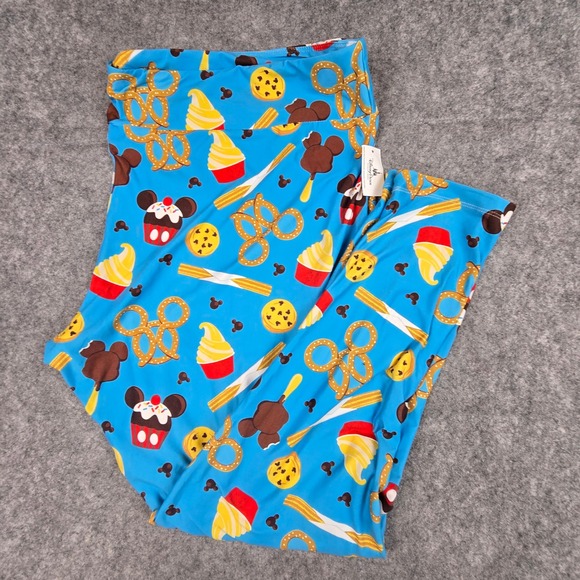 Disney Parks Pants - Disney Parks Snacks Leggings Womens 3X Blue Stretch Mickey Pretzel Dole Whip NWT